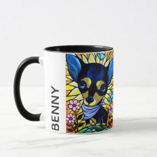Mug Nom personnalisé par art noir de bande dessinée de