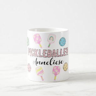 Mug Nom personnalisé Pickleballer pickleball paddle