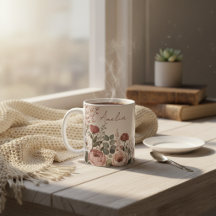 Nom personnalisé Pivoine aquarelle botanique pour 