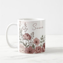 Nom personnalisé Pivoine botanique Aquarelle