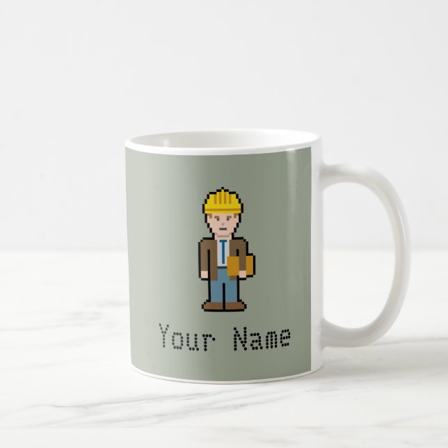 Mug Nom personnalisé Pixel Architect (Droite)