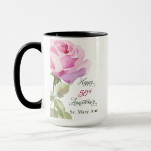 Mug Nom personnalisé Religieuse jubilé catholique 50e 