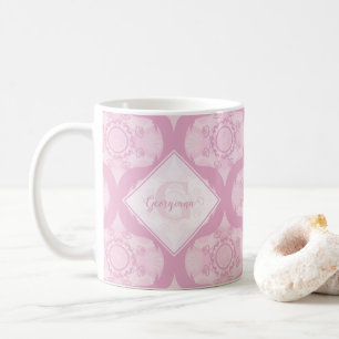 Mug Nom Personnalisé Retro 1970 Preppy In Pink Mandala