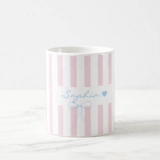 Mug Nom personnalisé rosewater rose rayé
