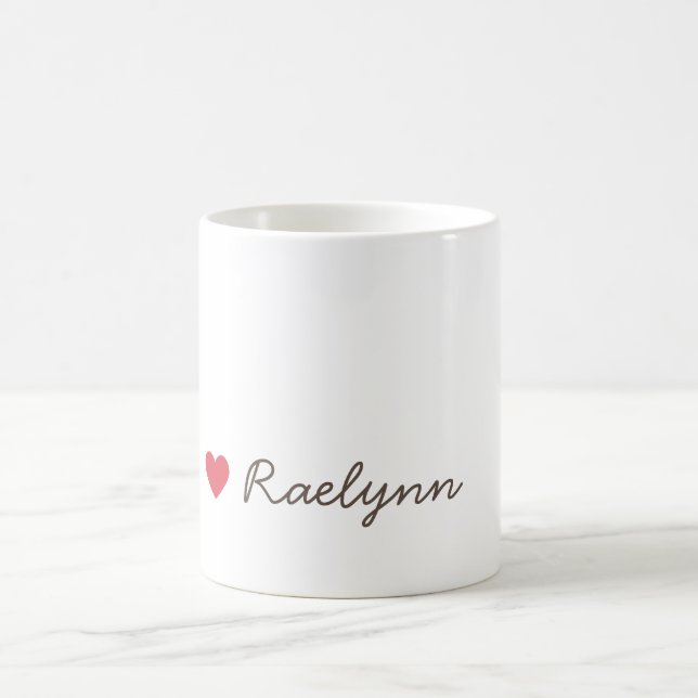 Mug Nom personnalisé Symbole de petit cœur rouge Cute  (Centre)