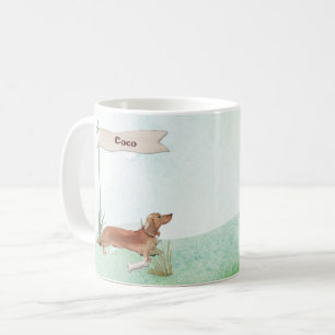 Mug Nom personnalisé Tan Dachshund Pet Dog