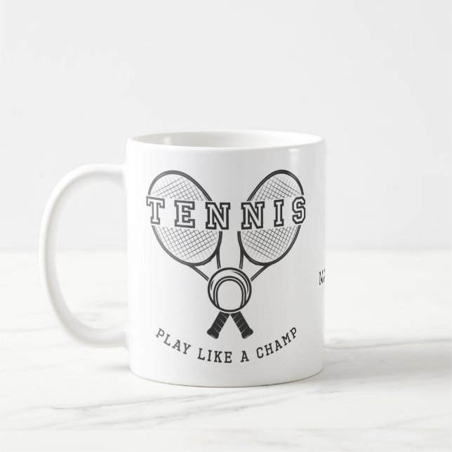 Mug Nom personnalisé TENNIS muettes (Gauche)