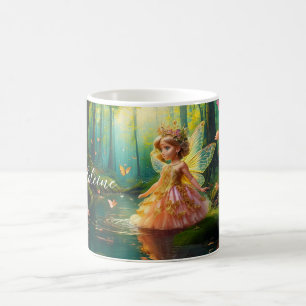 Mug Nom personnalisé Une fée magique dans un étang