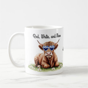 Mug Nom personnalisé Vache Patriotique Highland "Moo B
