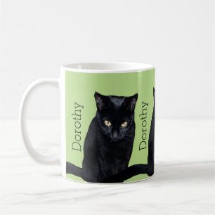 Mug Nom personnalisé vraie par photo de chat noir