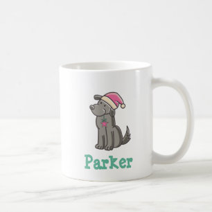 Mug Nom personnel Chien avec le Père Noël