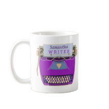 Nom pourpre moderne mignon d'auteur de machine à