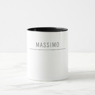 Mug Nom propre classique noir et blanc exclusif