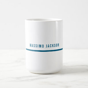 Mug Nom propre Décoratif Chic Simple Bleu Blanc