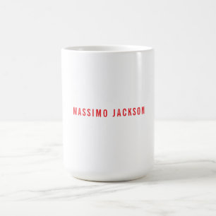 Mug Nom propre Décoratif Chic Simple Rouge Blanc
