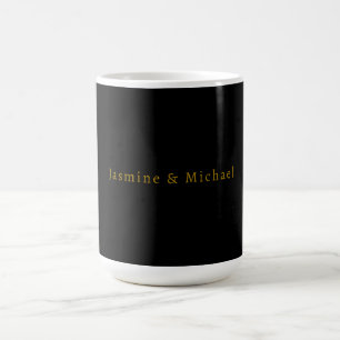 Mug Nom propre minimaliste mignon noir et or