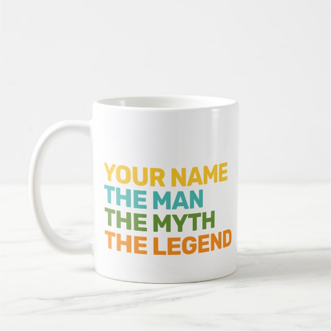 Mug Nom Rétro Personnalisé L'Homme Le Mythe (Gauche)