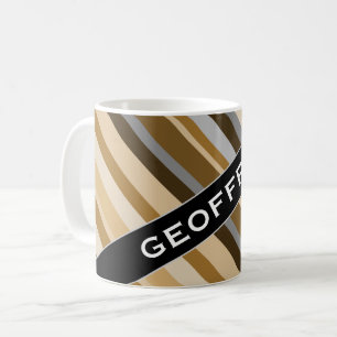 Mug Nom + Sandy Beach Couleurs Motif rayé inspiré