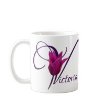 Nom Victoria personnalisé pourpre tulip floral