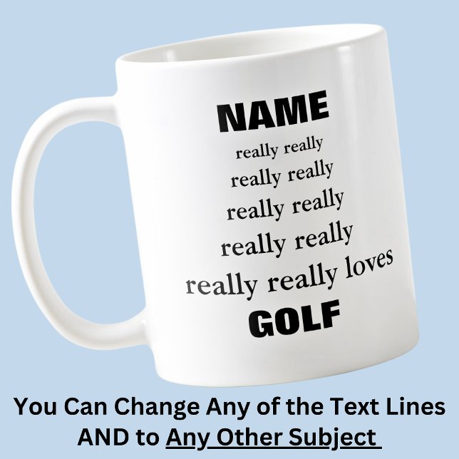 Mug Nom vraiment aime les amours Sujet Golf (Créateur téléchargé)