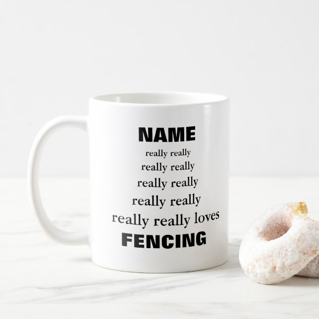 Mug Nom vraiment aime vraiment Objet clôtures (Avec donut)