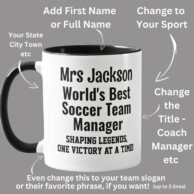 Mug Nom, Worlds Best Soccer Team Manager (Créateur téléchargé)