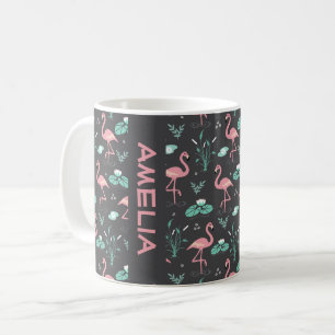Mug Nommé motif gris mignon flamant rose