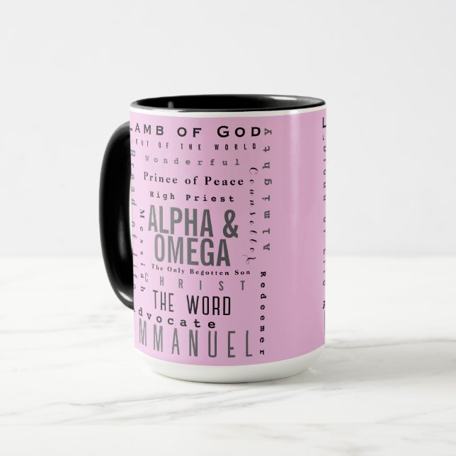 Mug Noms Chrétiens De Dieu, Moderne Simple (Devant gauche)