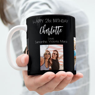 Mug Noms d'amie d'anniversaire en photo noir