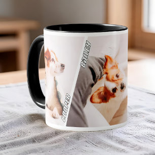 Mug Noms de 3 photos de collage multi-propriétaire d'a