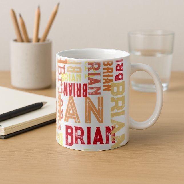 Mug Noms de couleurs personnalisés répétés partout (Créateur téléchargé)
