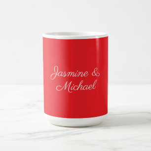 Mug Noms de couple de mariage écriture manuscrite roug
