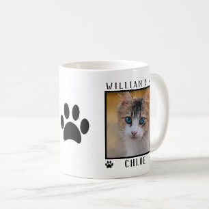 Mug Noms de deux photos personnalisées Empreintes de p