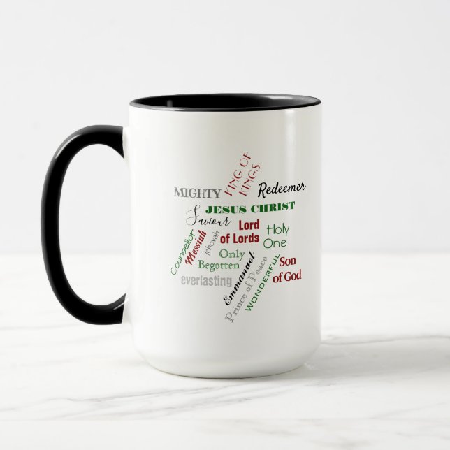Mug Noms de Jésus Star Word Cloud Noël (Gauche)