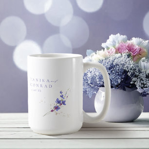 Mug Noms de l'aquarelle du Mariage fleur sauvage Peri 