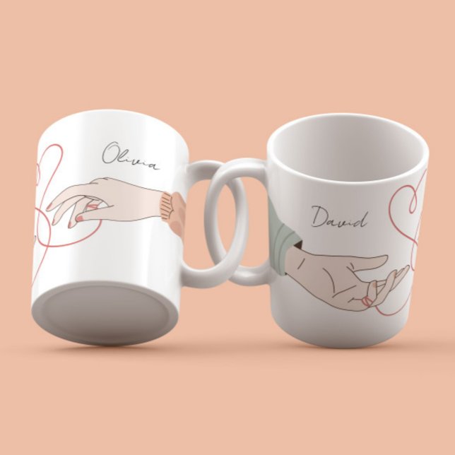 Mug Noms modernes Love Illustration élégante (Créateur téléchargé)