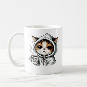 Mug Non Pas Aujourd'Hui Chat, Chat Drôle, Amateur De C