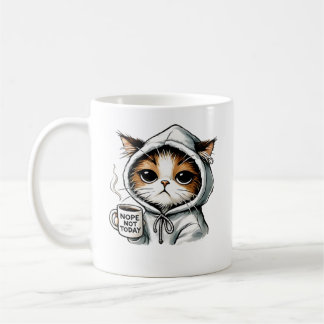 Mug Non Pas Aujourd'Hui Chat, Chat Drôle, Amateur De C