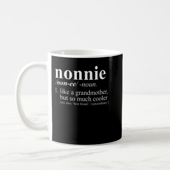 Mug Nonnie comme une grand-mère mais dictionnaire Glac (Gauche)