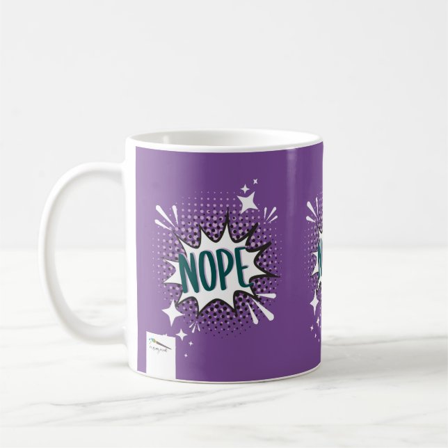 Mug NOPE Comique Discours Bubble Mème Drôle Violet (Gauche)