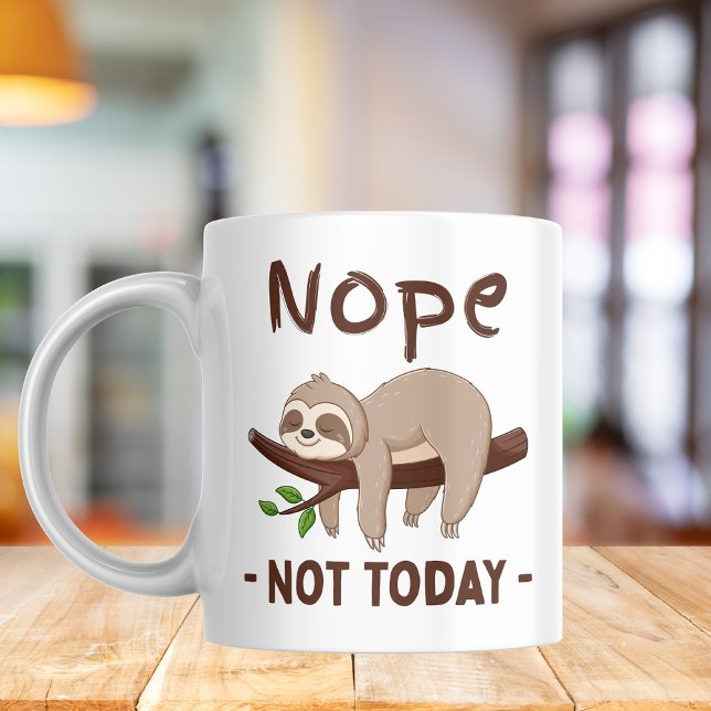 Mug Nope pas aujourd'hui paresseux, Drôle (Créateur téléchargé)