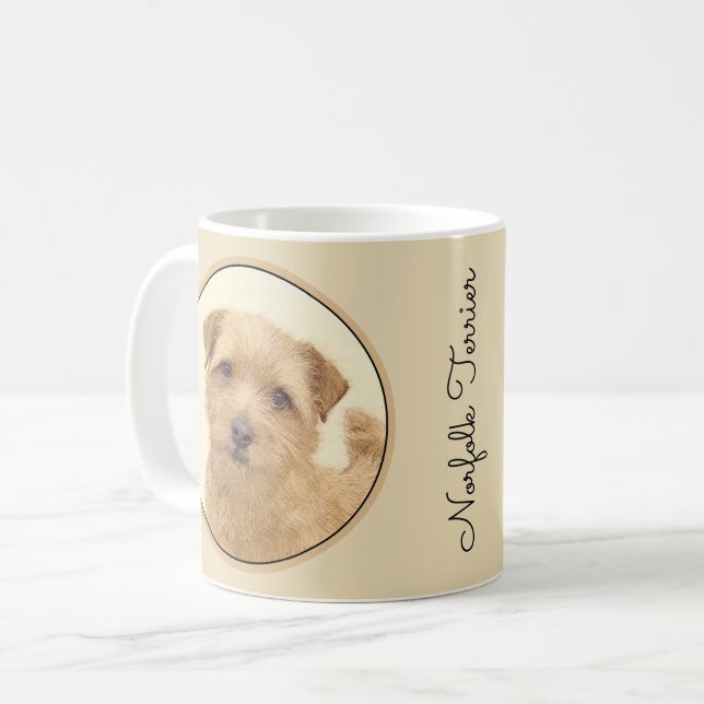 Mug Norfolk Terrier Peinture - Art Chien original (Devant gauche)