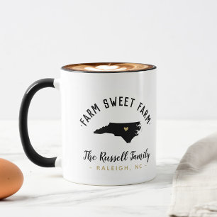Mug North Carolina Farm Sweet Farm Famille Monogramme 