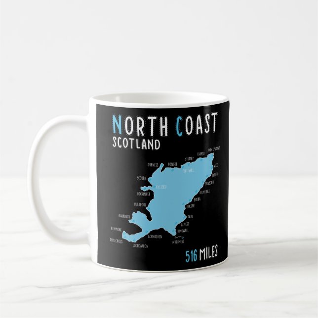 Mug North Coast 500 Driving Route Map Scotland NC500 (Gauche)
