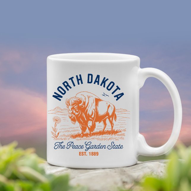 Mug North Dakota The Peace Garden State Bison  (Créateur téléchargé)