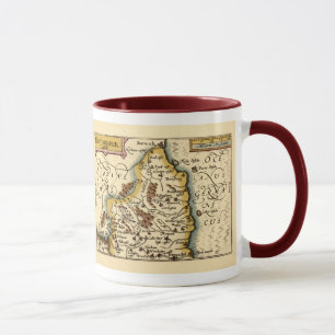 Mug Northumberland Comté Angleterre Ancien Carte Antiq