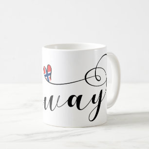 Mug Norwegian Flag Heart, Norvège