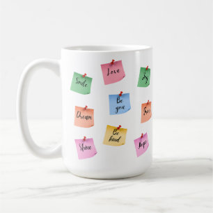 Mug Notes adhésives inspirantes colorées