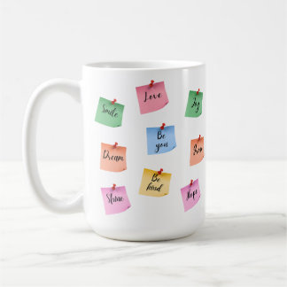 Mug Notes adhésives inspirantes colorées