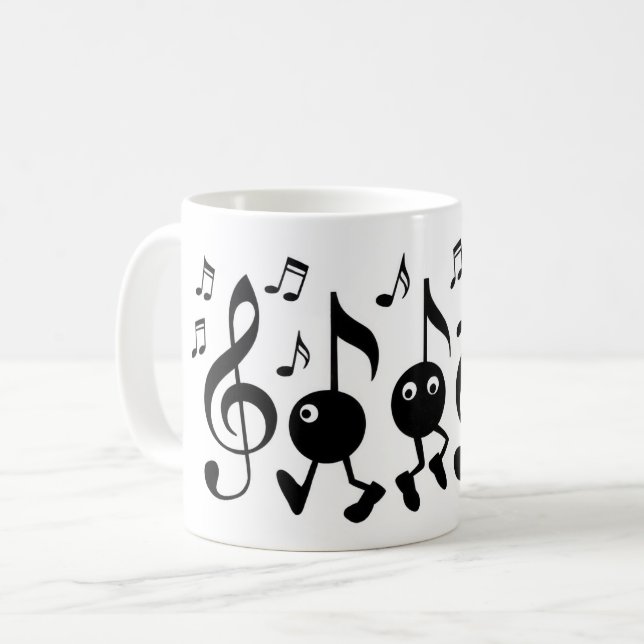 Mug Notes de musique de dessin (Devant gauche)